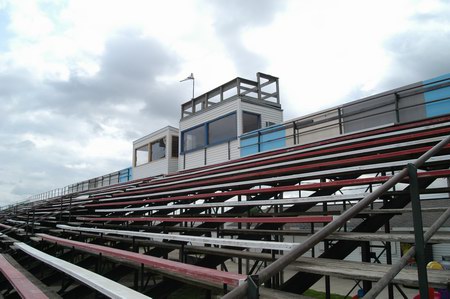 I-96 Speedway - Grandstand And Tower From Water Winter Wonderland